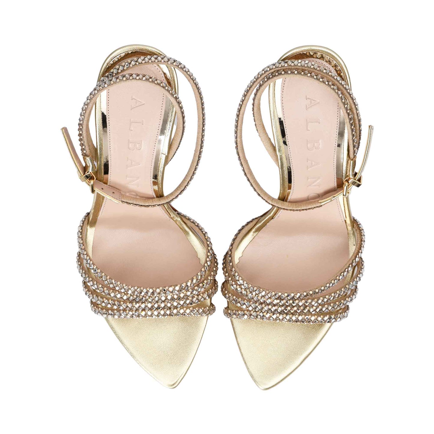 Albano Women's Gold Crystal-Embellished Heeled Sandal