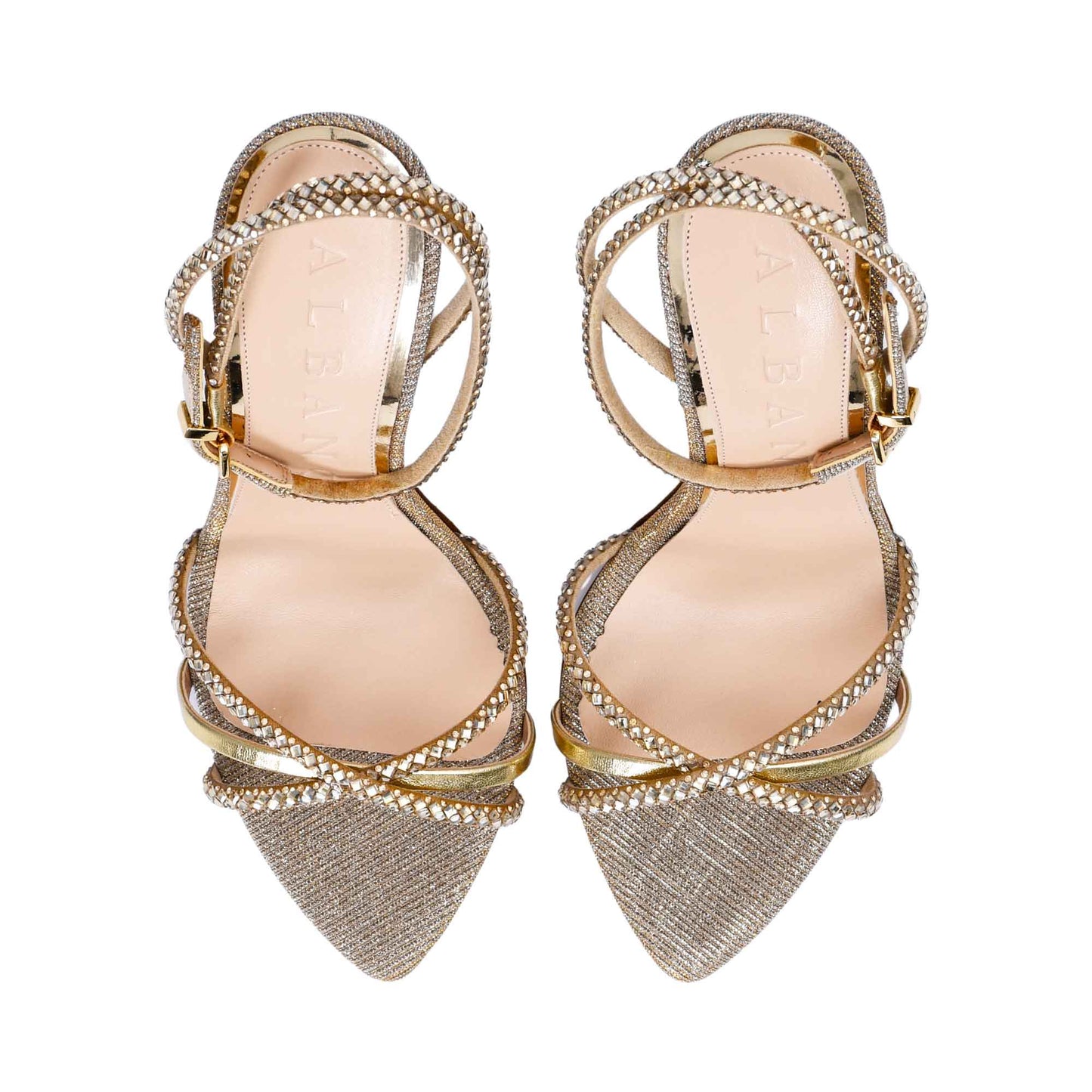 Albano Women's Patent Leather Crystal-Toe Heeled Sandal