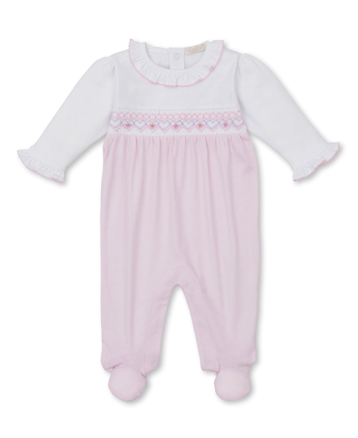 Kissy Kissy Kids New Born Girl's White & Pink Sleepsuit Set