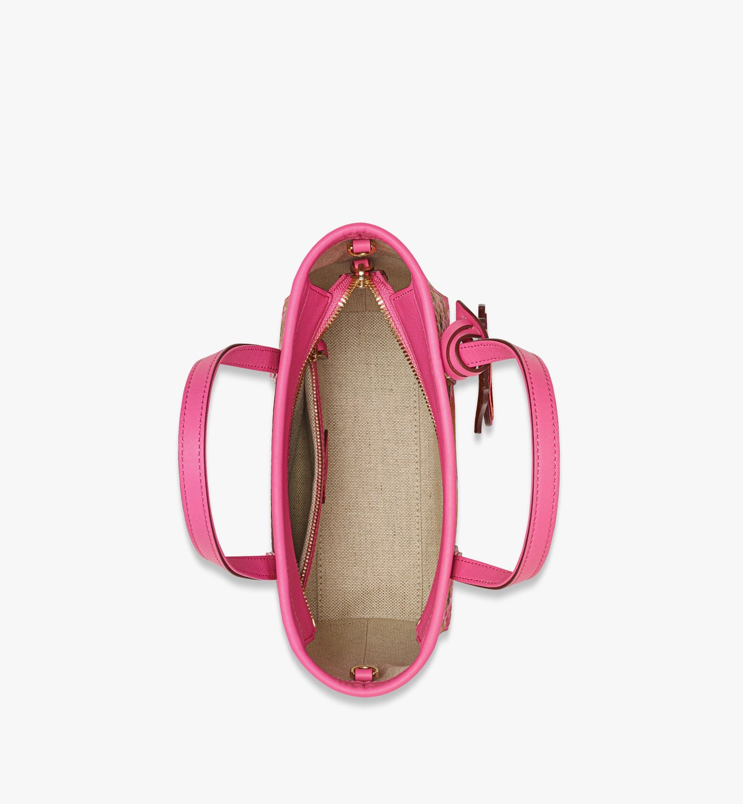 MCM Women's Toni Top-Zip Shopper in Cubic Coral Visetos