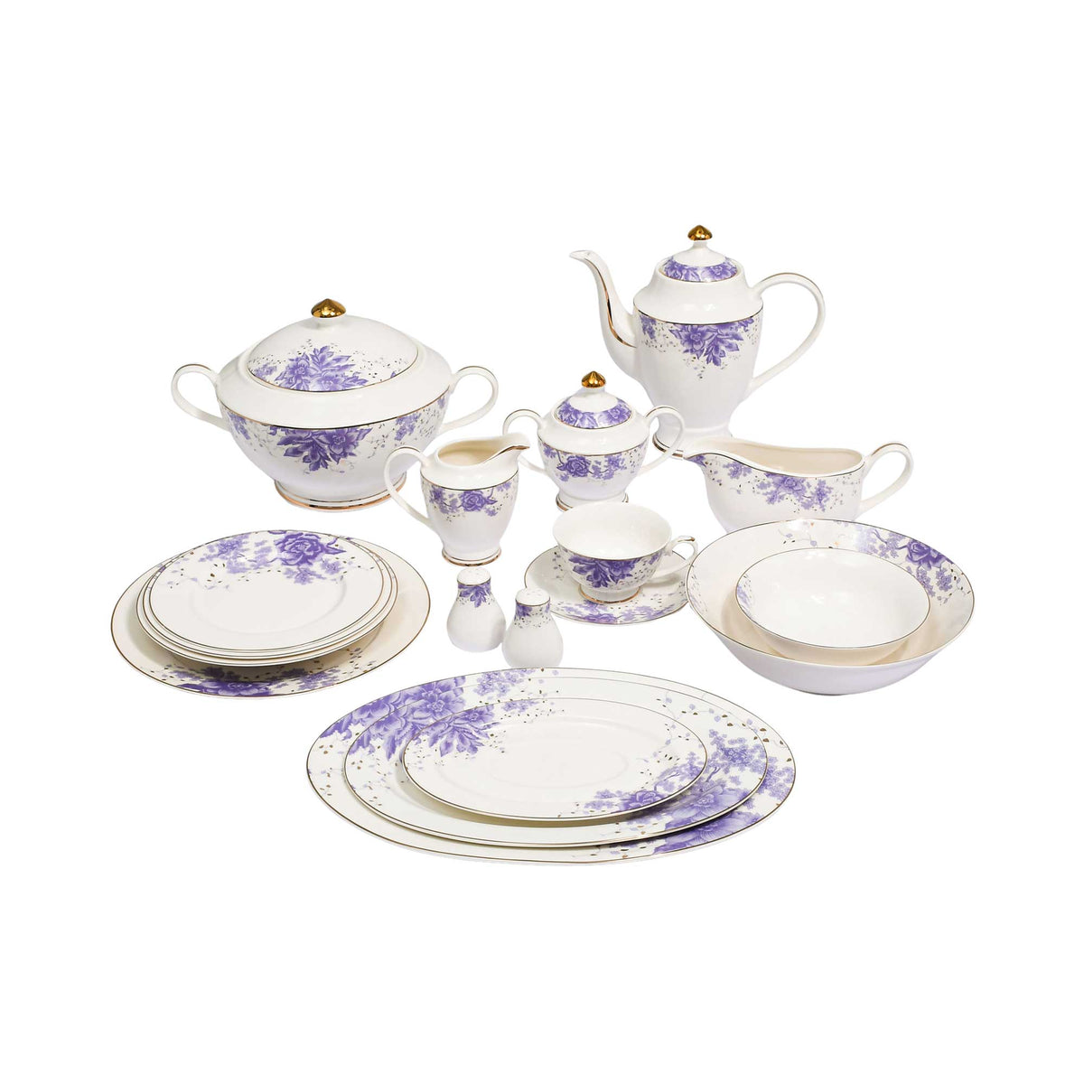 Richfine Dinner Set Round Shape New Bone 98 pcs