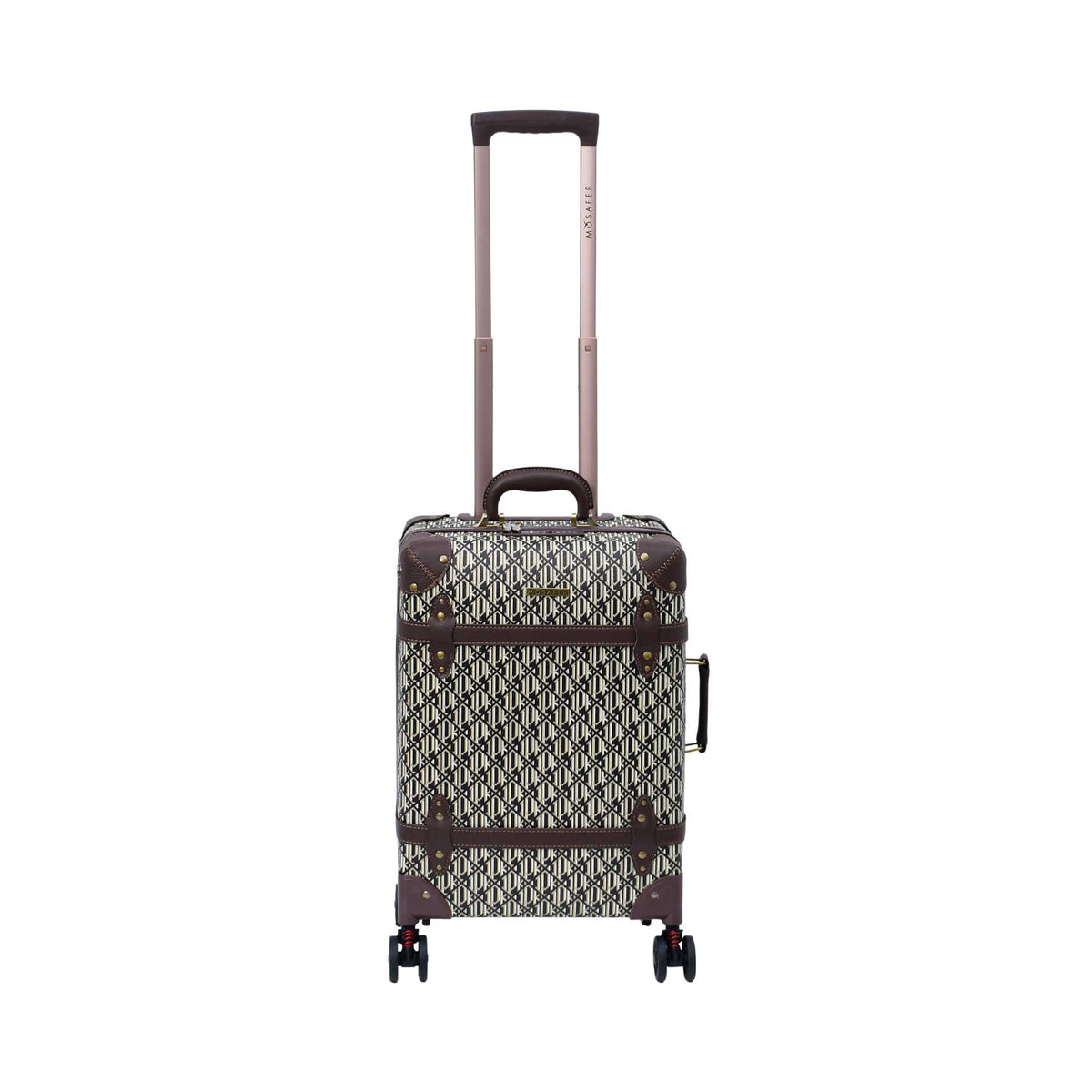 Mosafer Vintage Brown Checked Luggage