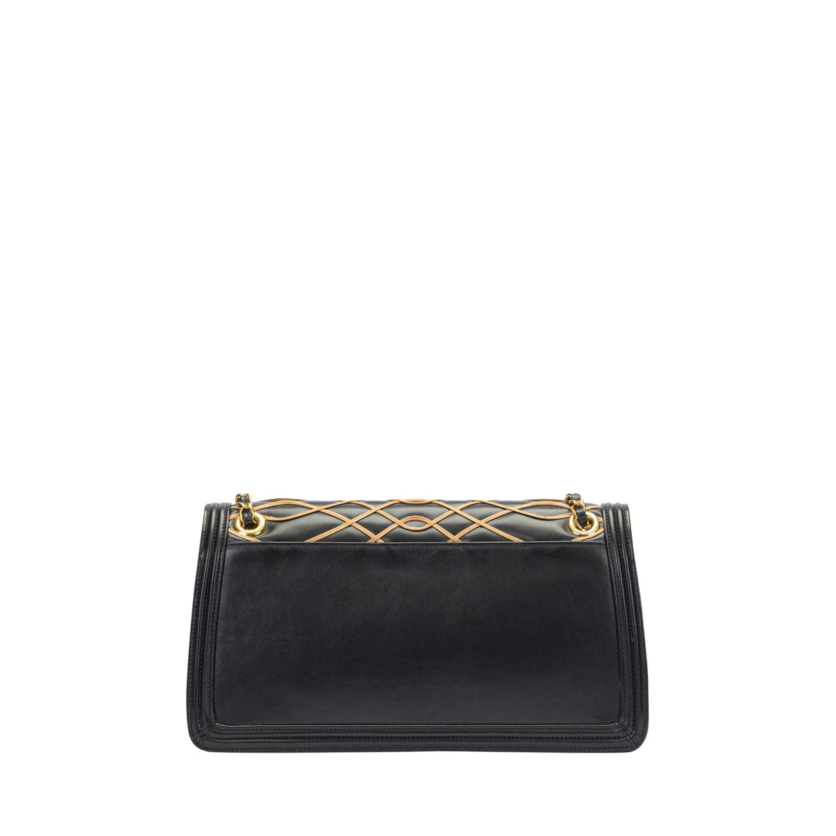 Orlandi Valentino Women's Quilted Leather Shoulder Bag with Chain Strap