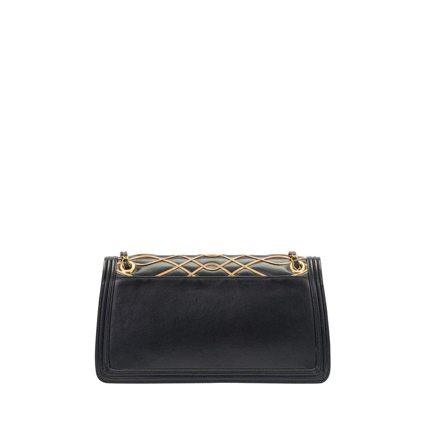 Orlandi Valentino Women's Quilted Leather Shoulder Bag with Chain Strap