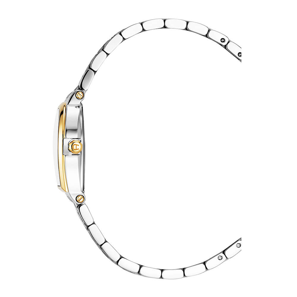 Aigner Dogna Ladies Silver Sunray Brushed Dial Silver/Yellow Gold Stainless Steel Watch