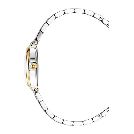 Aigner Dogna Ladies Silver Sunray Brushed Dial Silver/Yellow Gold Stainless Steel Watch