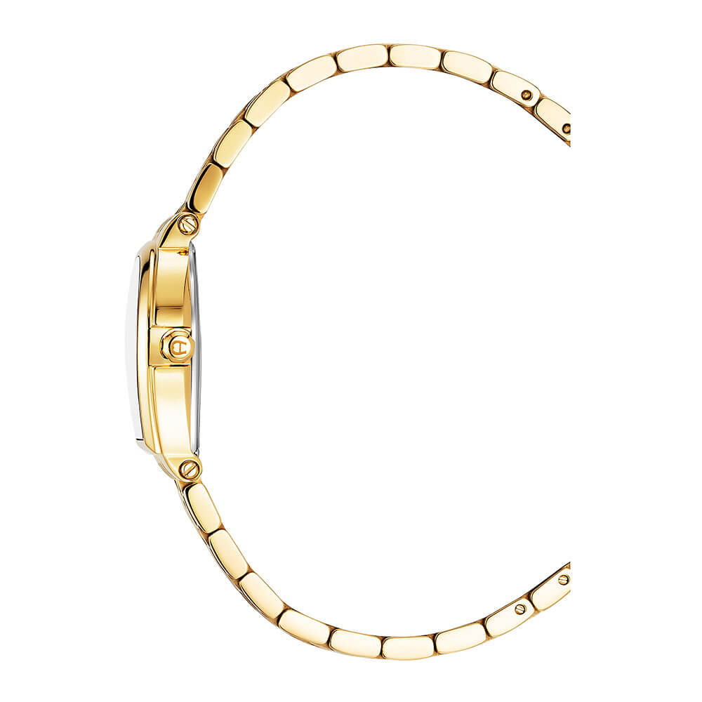 Aigner Dogna Ladies Champagne Sunray Brushed  Dial Yellow Gold Stainless Steel Bracelet Watch