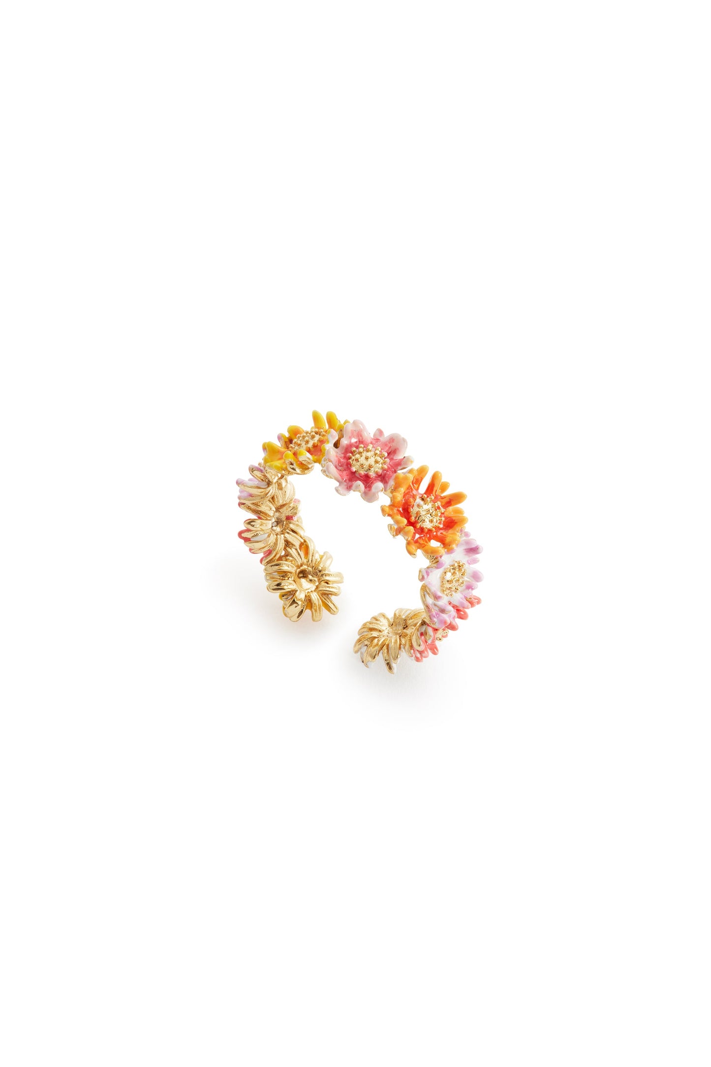Les Nereides Daisy And Zinnia Crown Adjustable Ring