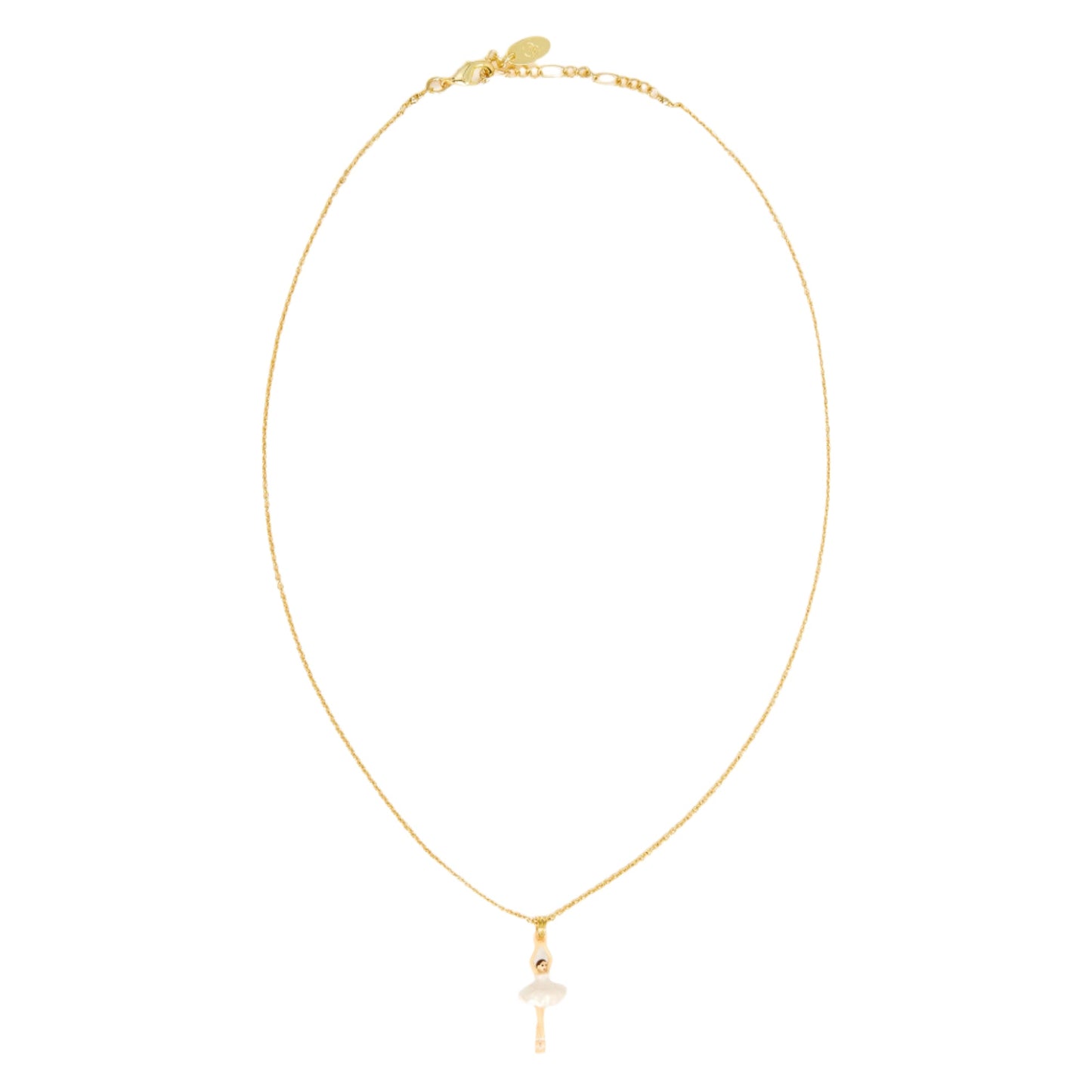 Les Nereides White Tutu Mini Ballerina Fine Necklace