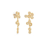Les Nereides Golden Flower And Crystal Dangle Earrings