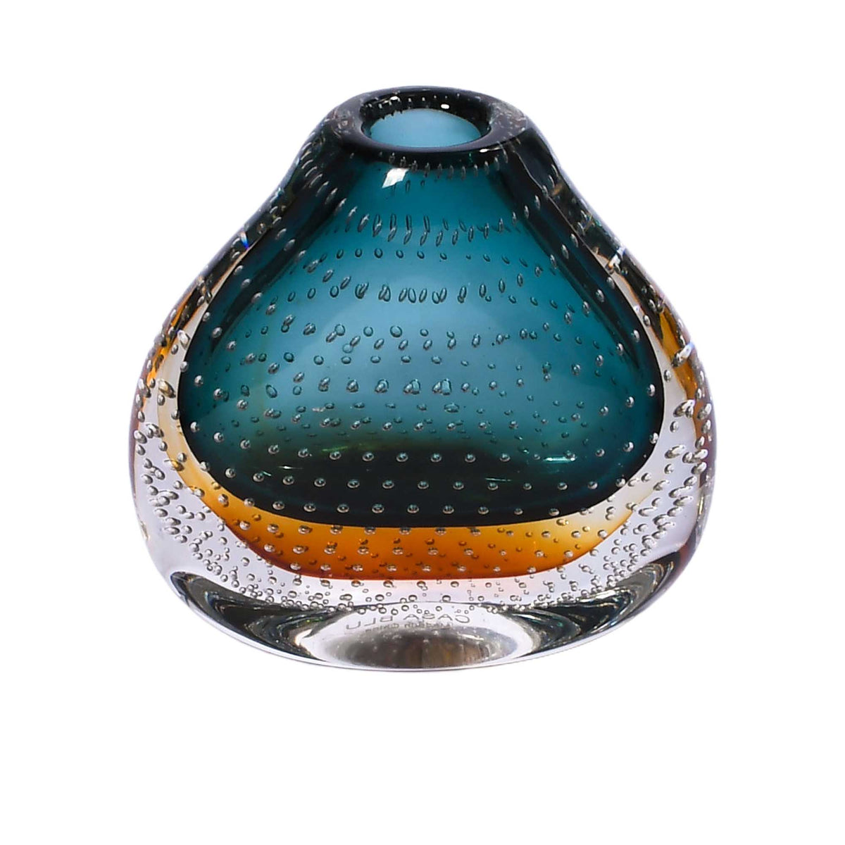 Casa Blu Clear With Light Green And Dark Green Decoration Vase