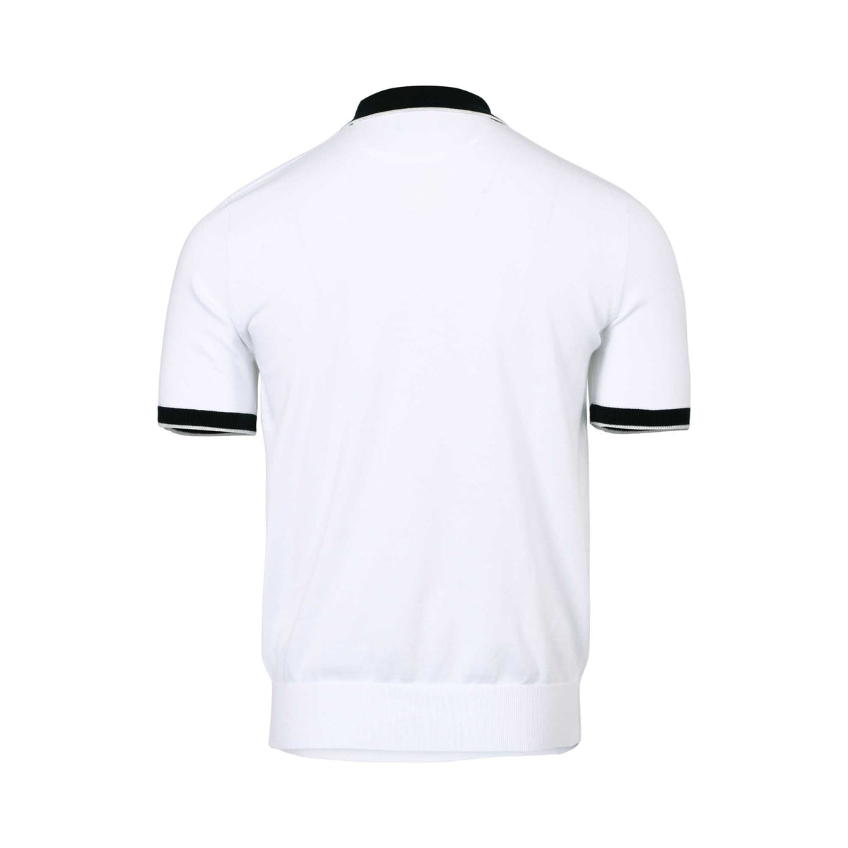 Eden Park Men's White Polo Shirt with Black Collar & Trim