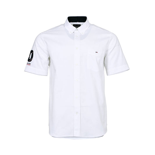 Eden Park Men's White Short-Sleeve Button-Down Shirt