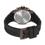 Cerruti 1881 Lucardo Gents Chronograph Brown IP Case Brown Dial Rose Gold Elements Two-Tone Silicone Strap Watch