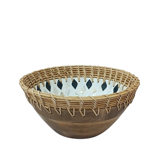 Van Deurs Danmark Bowl With Enamel & Cane 24x12 Cm