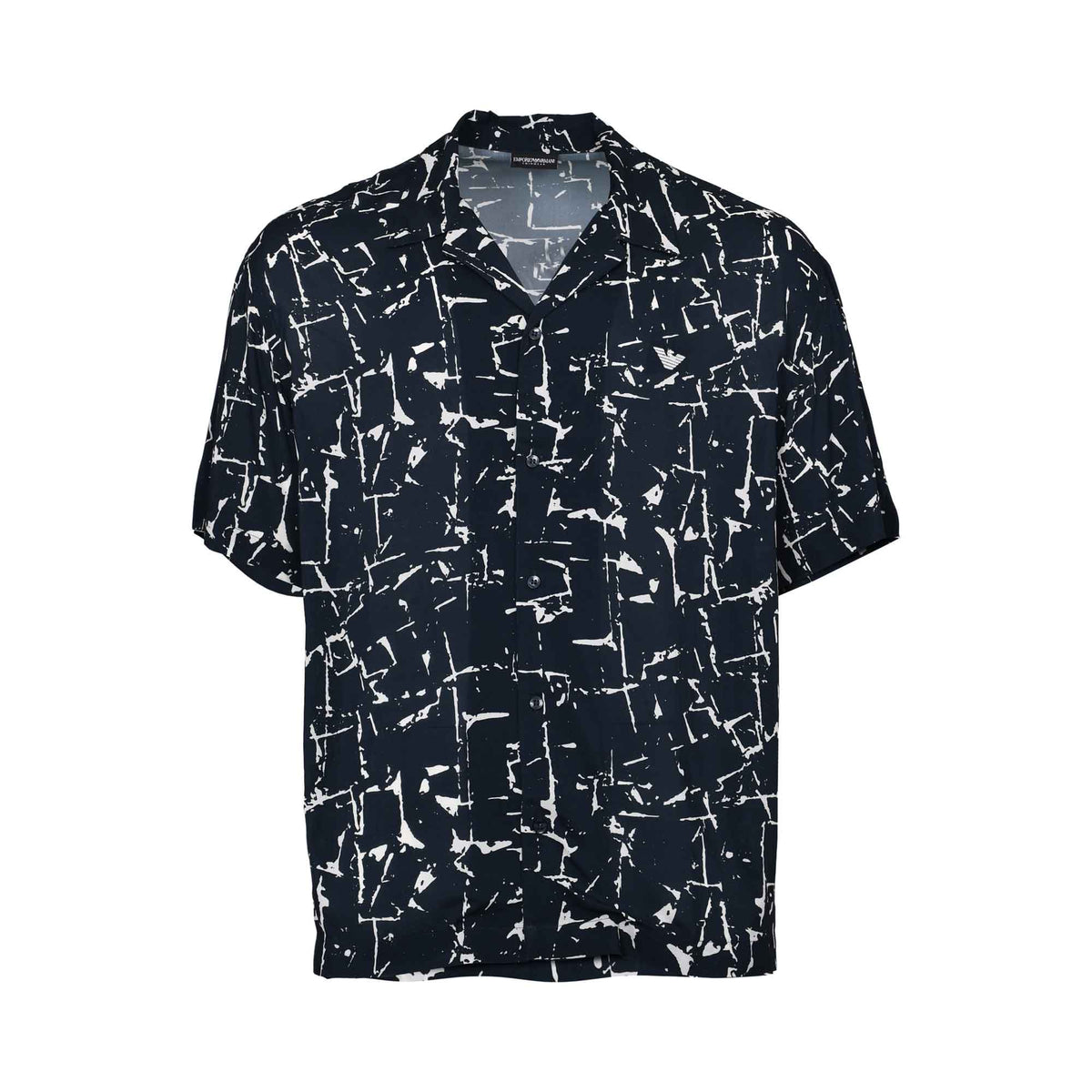 Emporio Armani Men's Abstract Print Short Sleeve Shirt