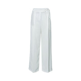 Eleventy Women's Crisp White Wide-Leg Trousers with Tie Detail