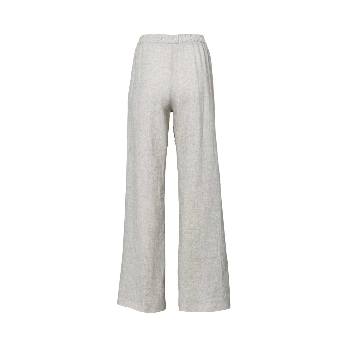Eleventy Women's Relaxed Fit Light Beige Linen-Blend Trouser with Elastic Waist