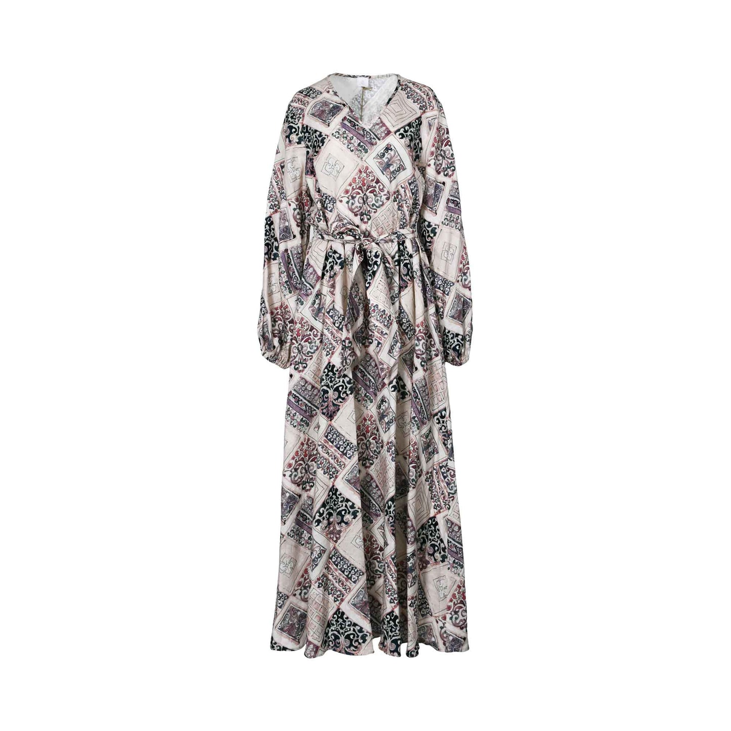 Eleventy Women's Linen-Blend Collared Maxi Dress