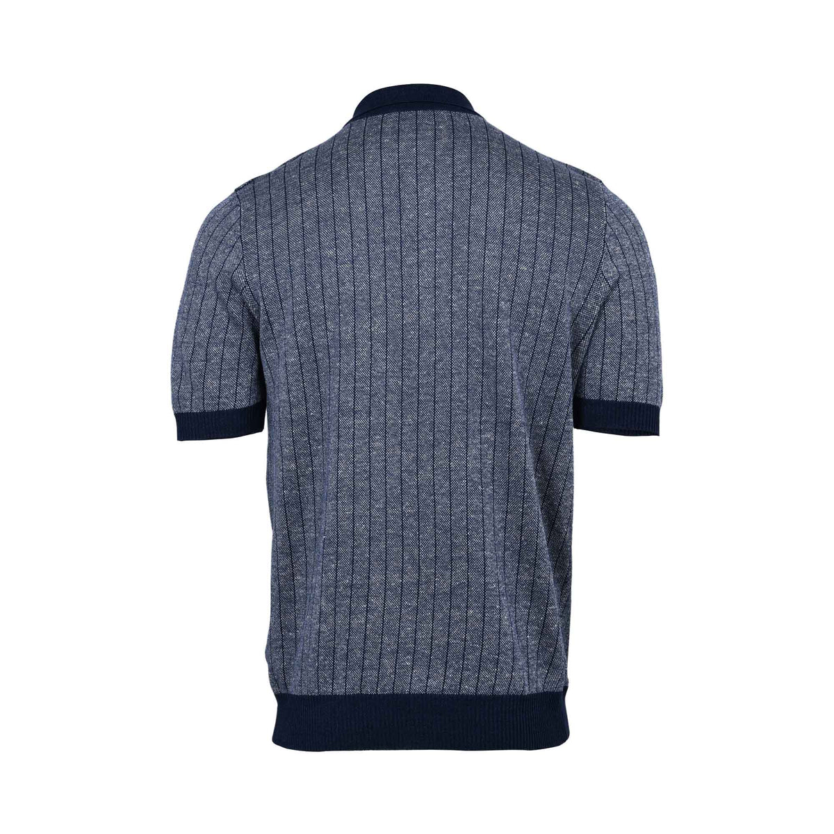 Gran Sasso Men's Ribbed Knit Polo Shirt