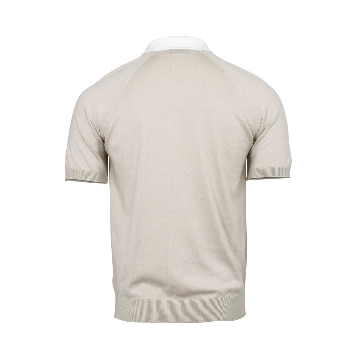 Gran Sasso Men's Knitted Tennis Polo Shirt with Contrast Collar