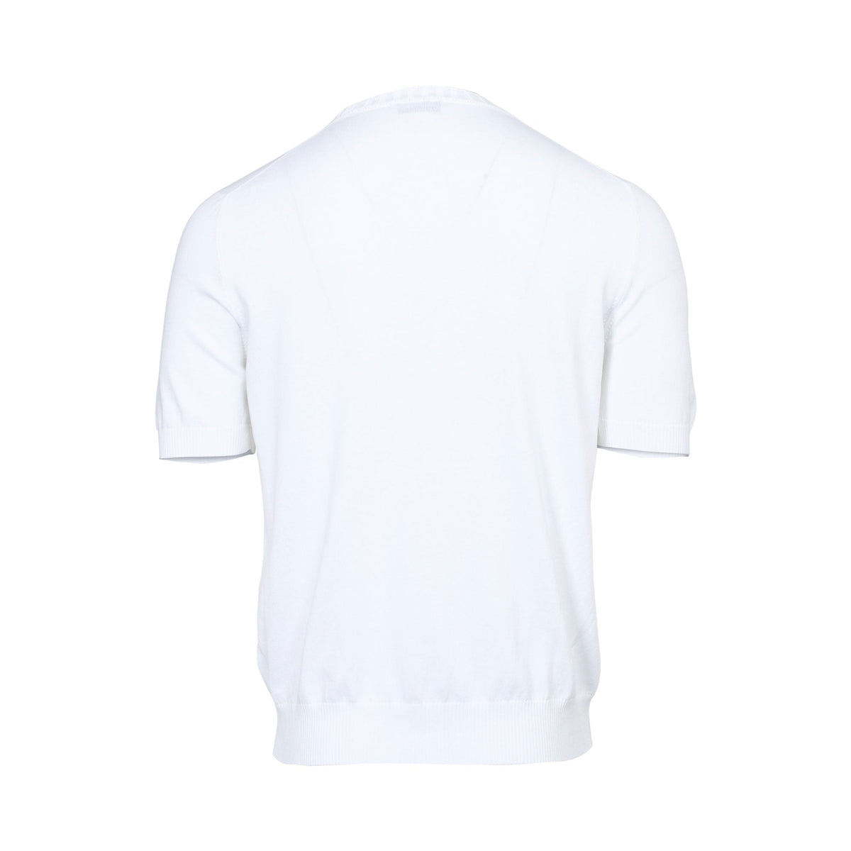 Gran Sasso Men's White Knitted Crew Neck T-Shirt
