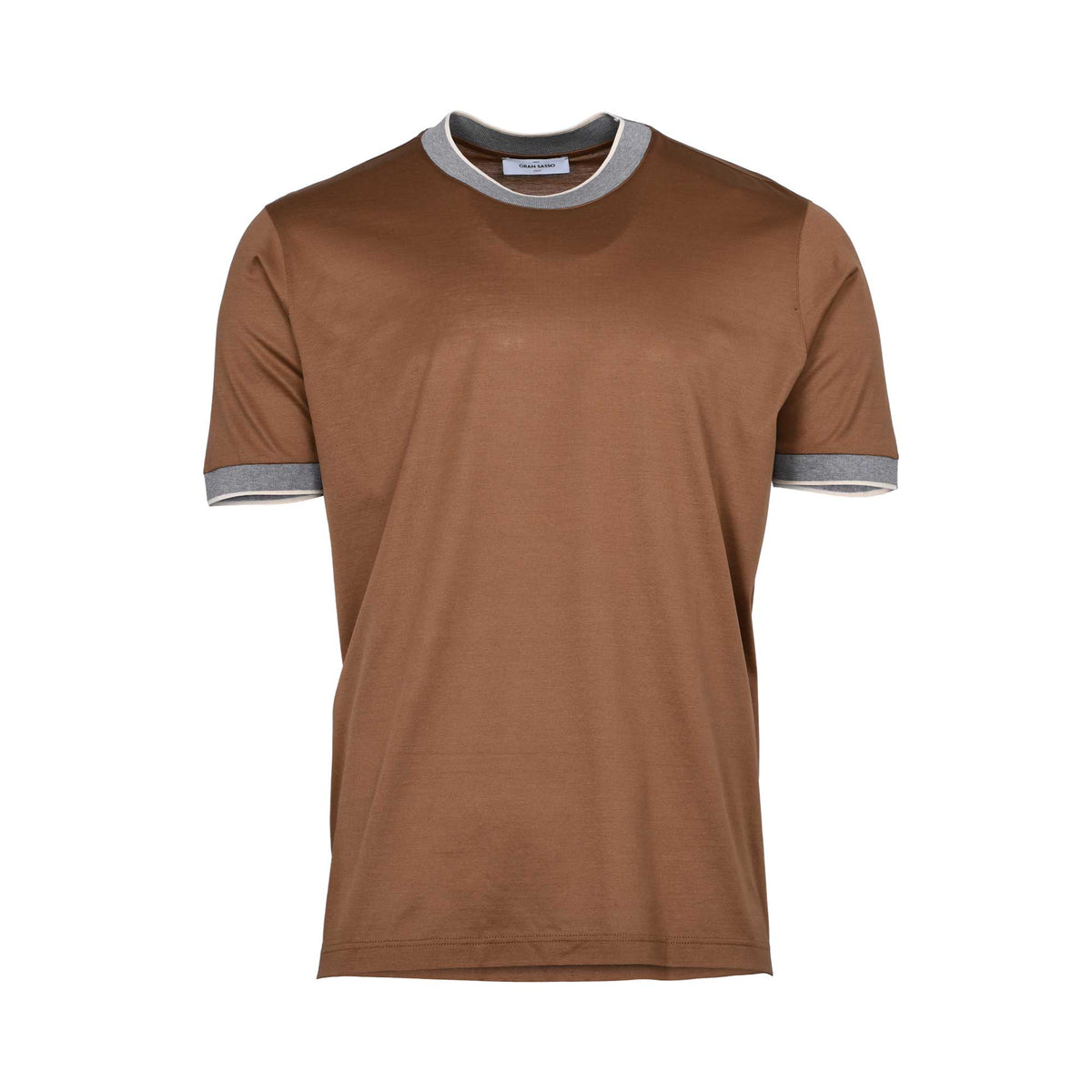 Gran Sasso Men's Knitted T-Shirt with Contrast Trim