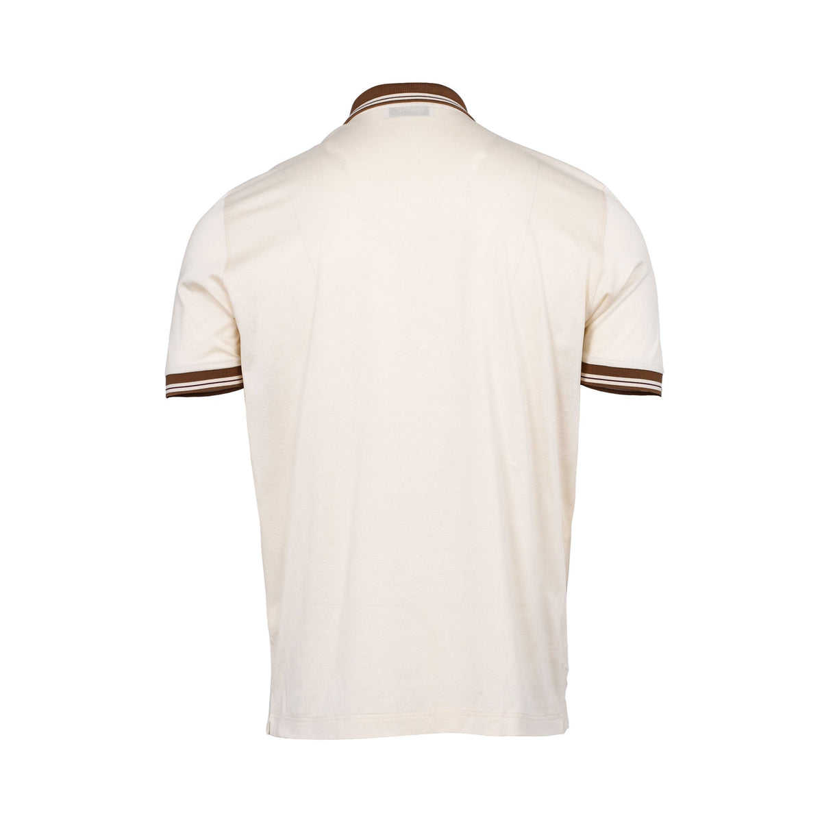 Gran Sasso Men's Tennis Zip Polo Shirt with Striped Trim