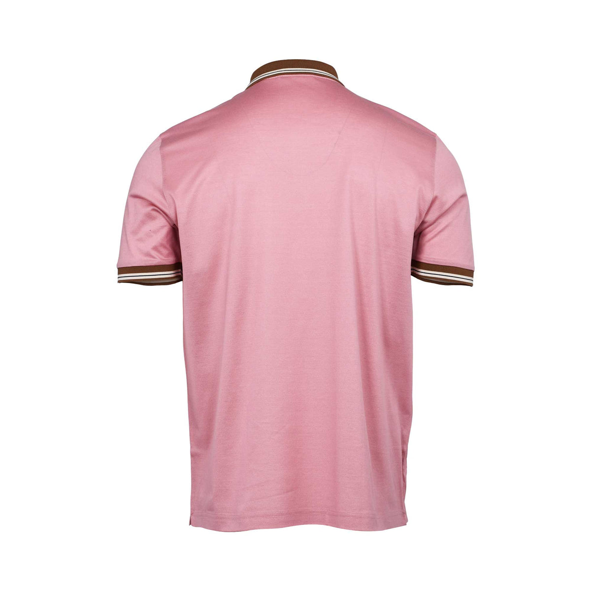 Gran Sasso Men's Tennis Zip Polo Shirt with Striped Trim