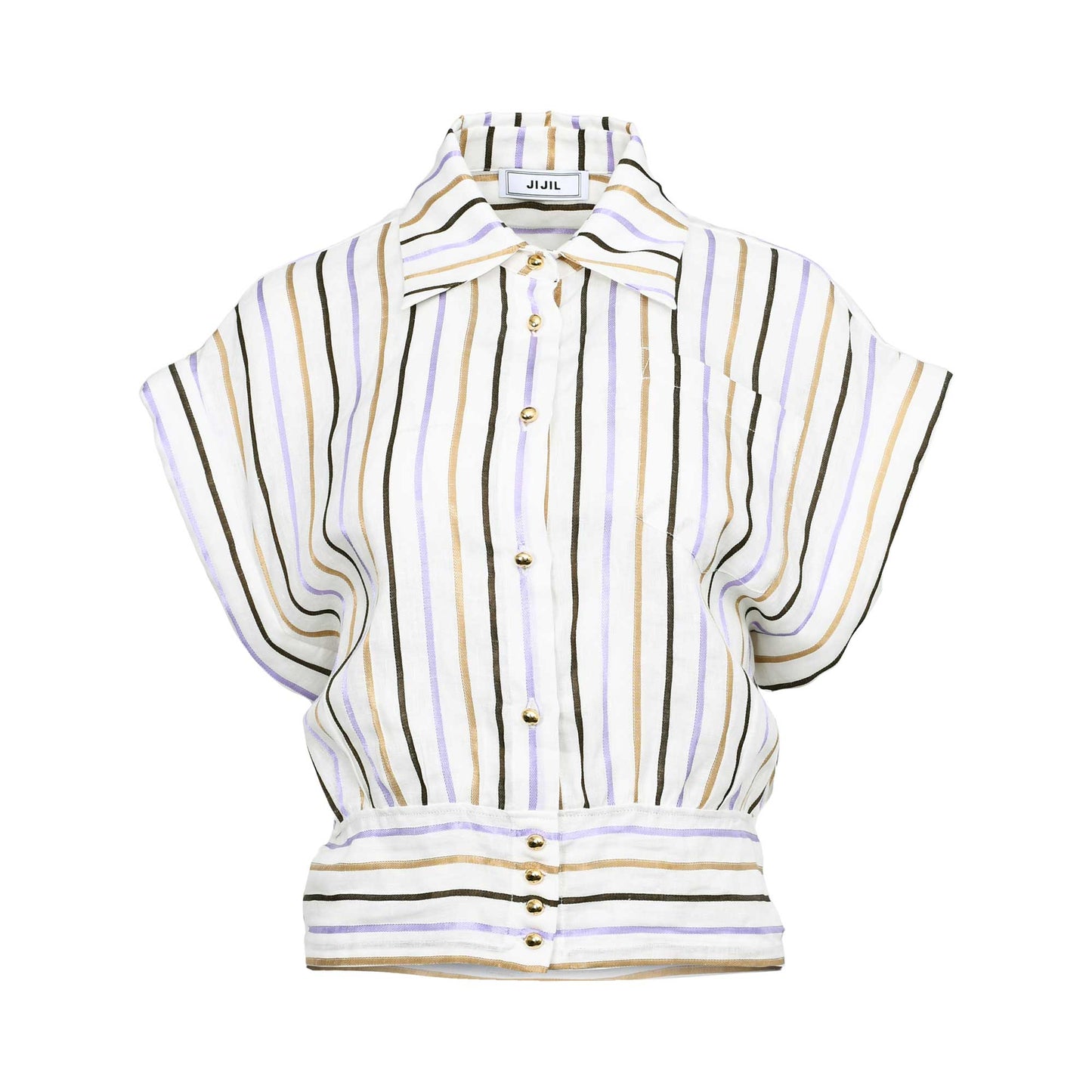 Jijil Women's Off-white Short Sleeve Blouse