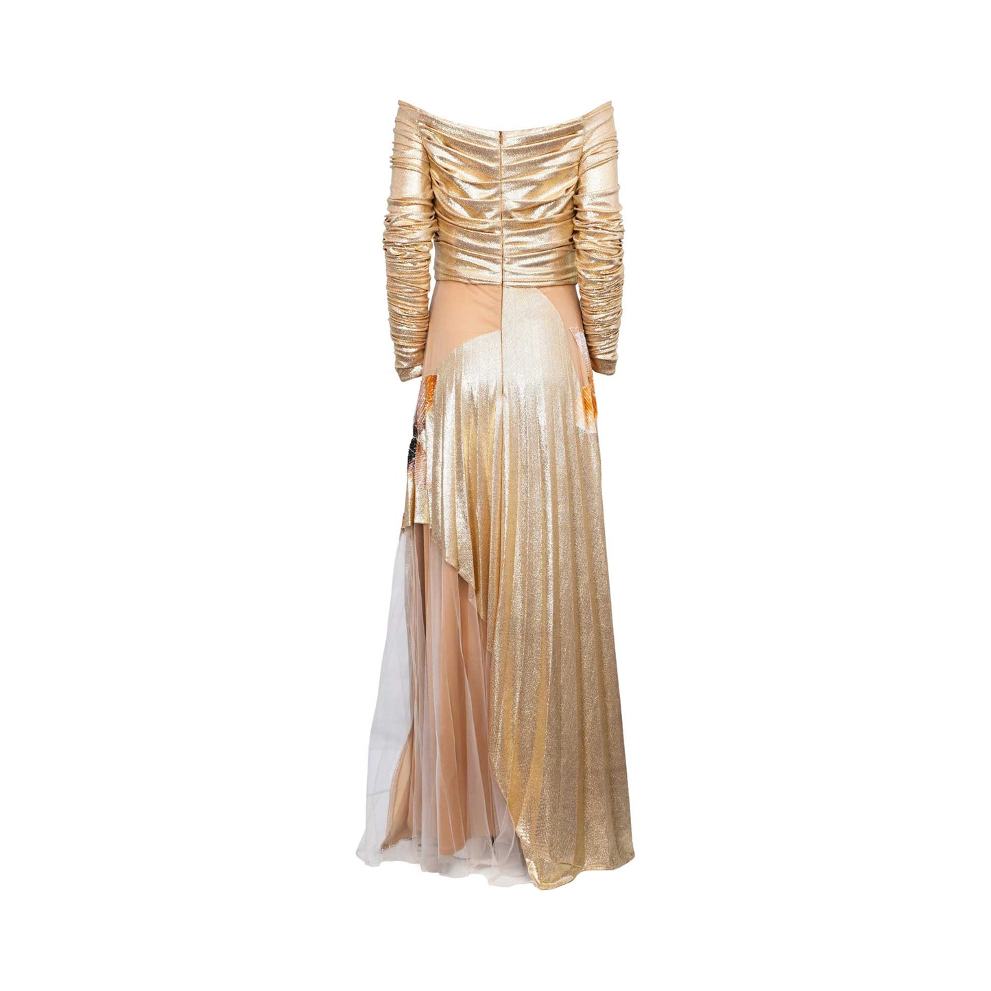 Julytwo Women's Beige & Orange Long Dress