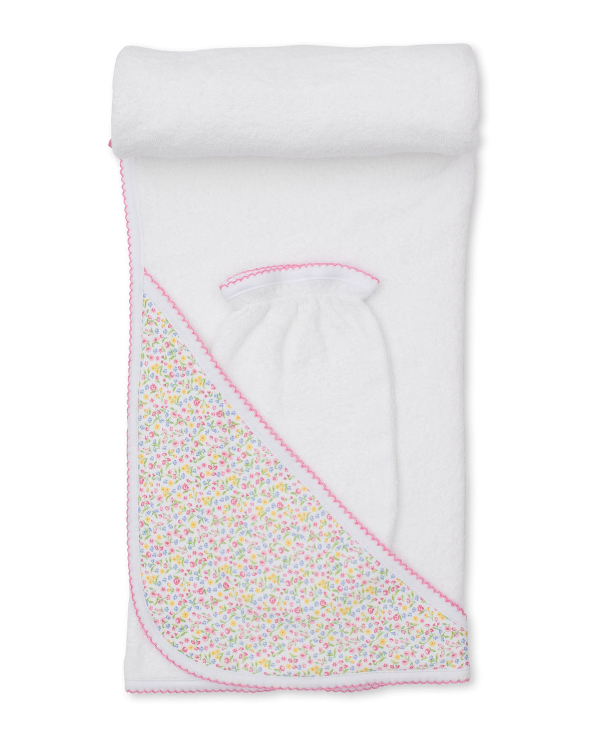 Kissy Kissy Kids New Born Girl's White & Pink Towel