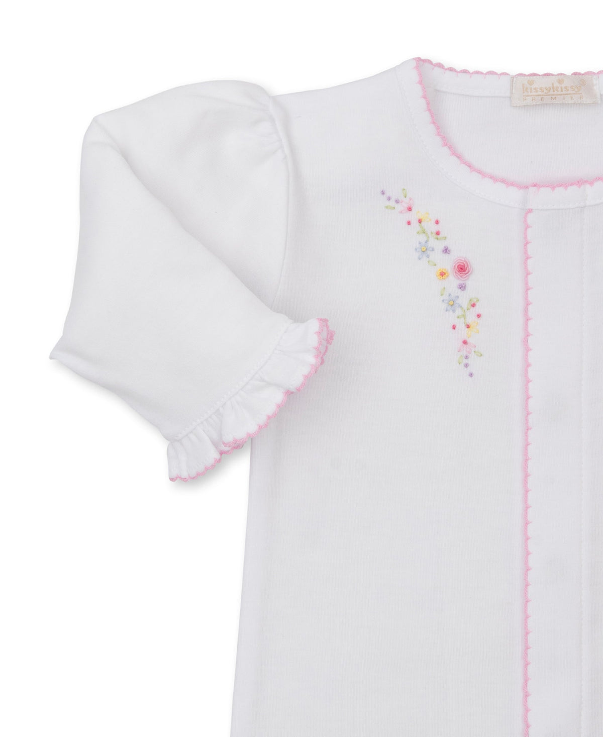 Kissy Kissy Kids New Born Girl's White & Pink Sleepsuit Set