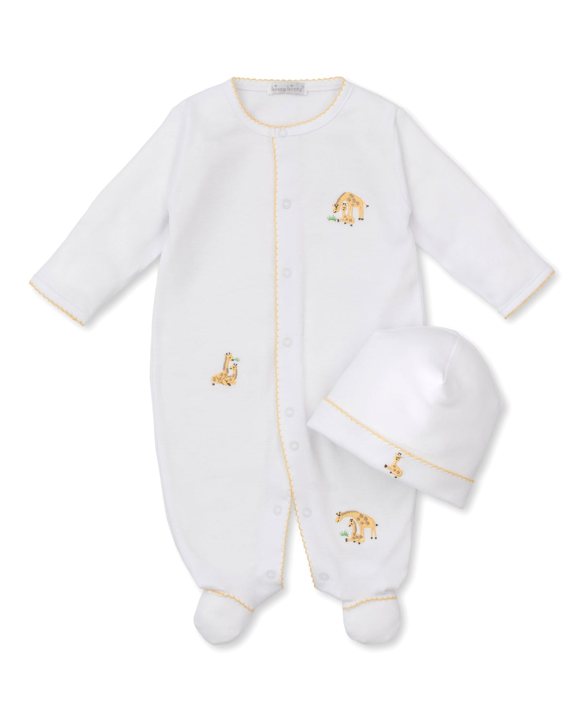 Kissy Kissy Kids New Born Girl's  White & Yellow Sleepsuit