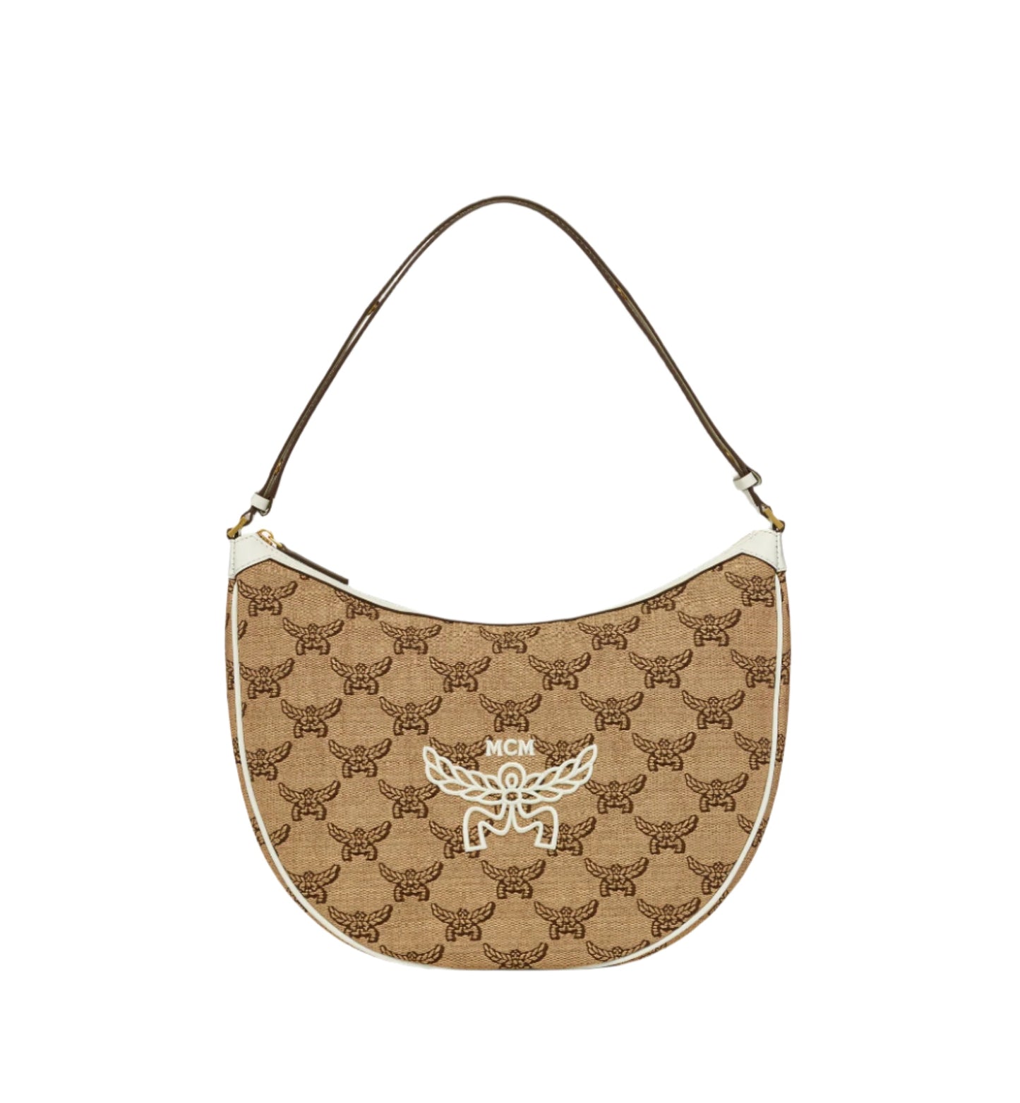 MCM Women's Himmel Ascending Moon Hobo in Lauretos Raffia Jacquard