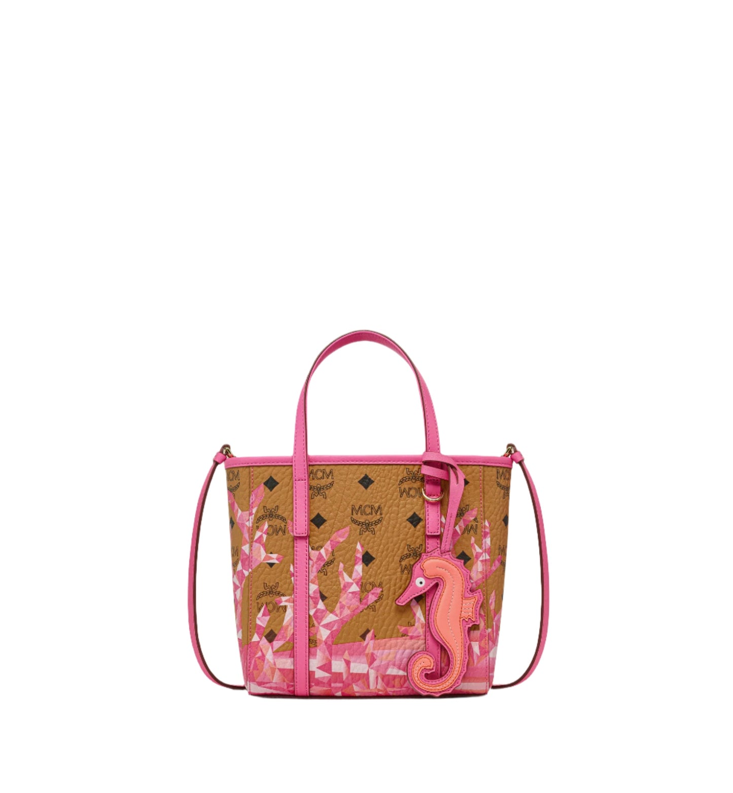 MCM Women's Toni Top-Zip Shopper in Cubic Coral Visetos