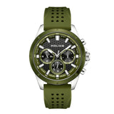 Police Motion Gents Multifunction Green Dial Silicon Strap Watch
