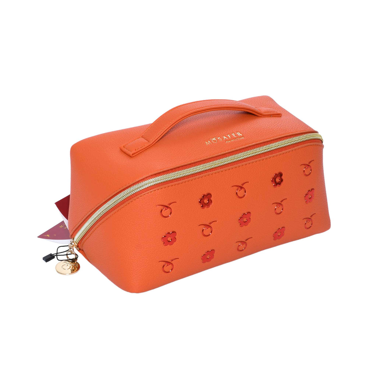 Mosafer Women's Dahlia Orange Cosmetic Bag