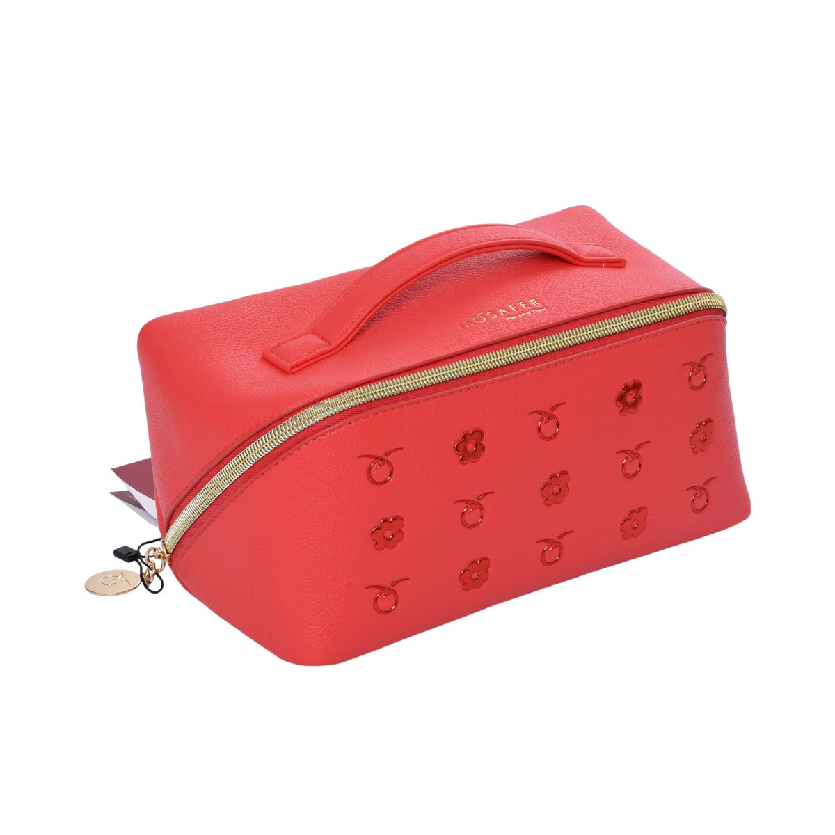 Mosafer Women's Dahlia Coral Pink Cosmetic Bag